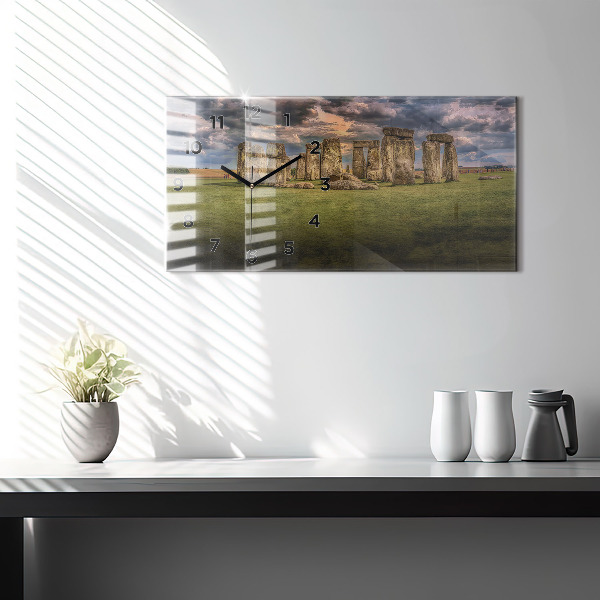 Horizontal wall clock Stonehenge Nimbostratus