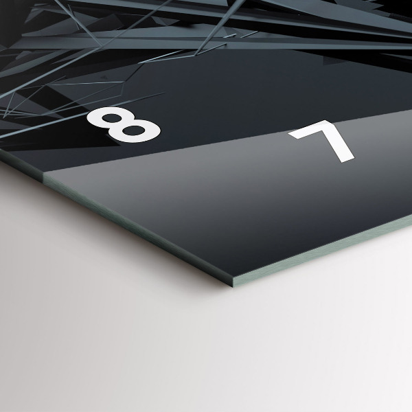 Horizontal wall clock Black abstraction