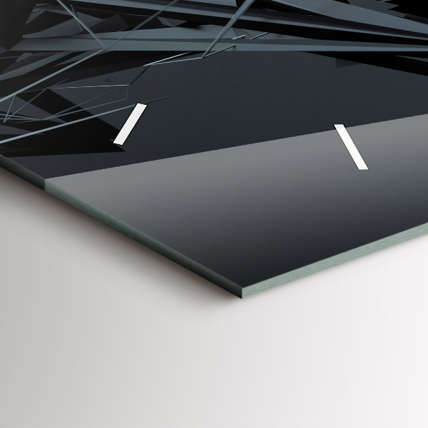 Horizontal wall clock Black abstraction