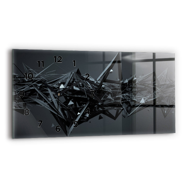 Horizontal wall clock Black abstraction