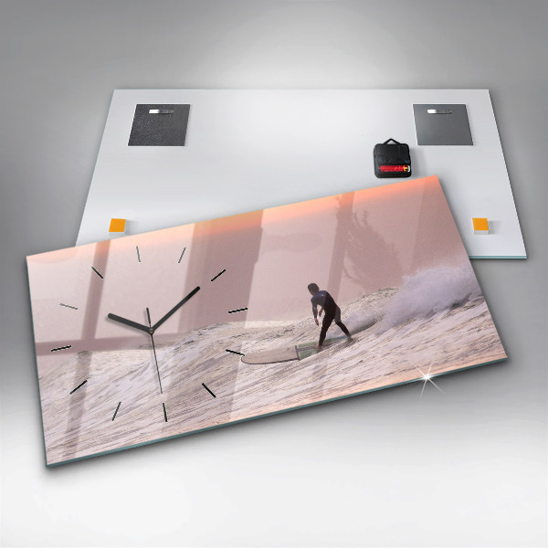 Horizontal wall clock Surfer in Hawaii