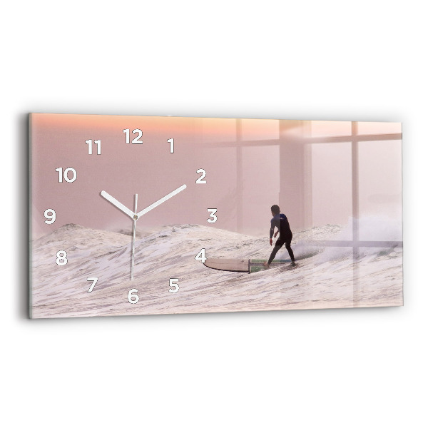 Horizontal wall clock Surfer in Hawaii
