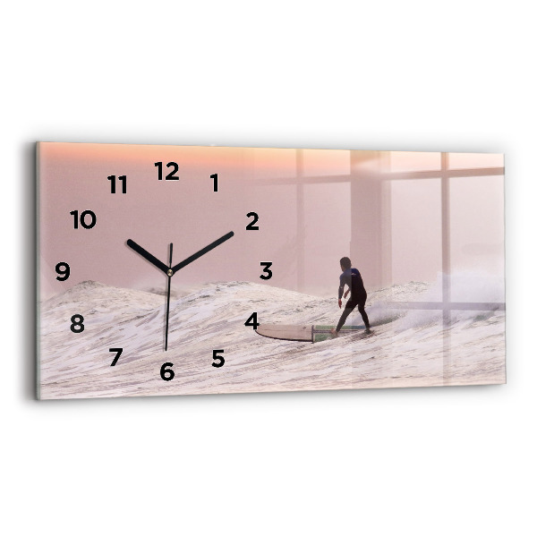 Horizontal wall clock Surfer in Hawaii