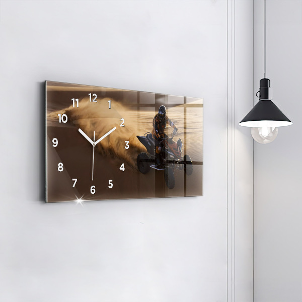 Horizontal wall clock Quad in the desert