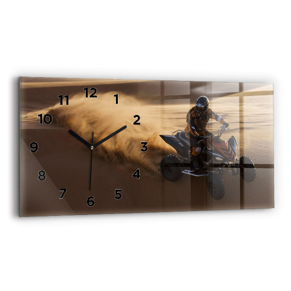 Horizontal wall clock Quad in the desert