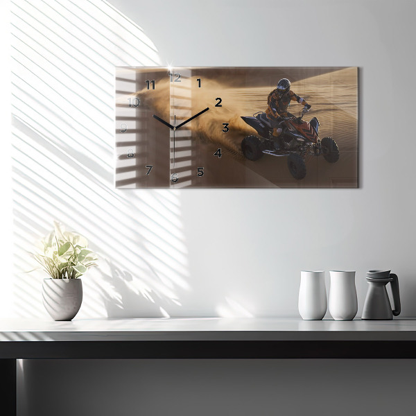 Horizontal wall clock Quad in the desert