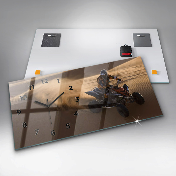 Horizontal wall clock Quad in the desert