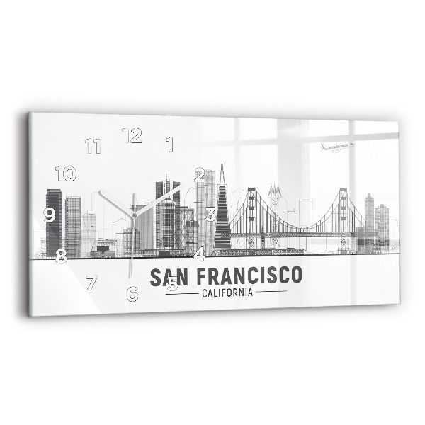 Horizontal wall clock San Francisco Skyline