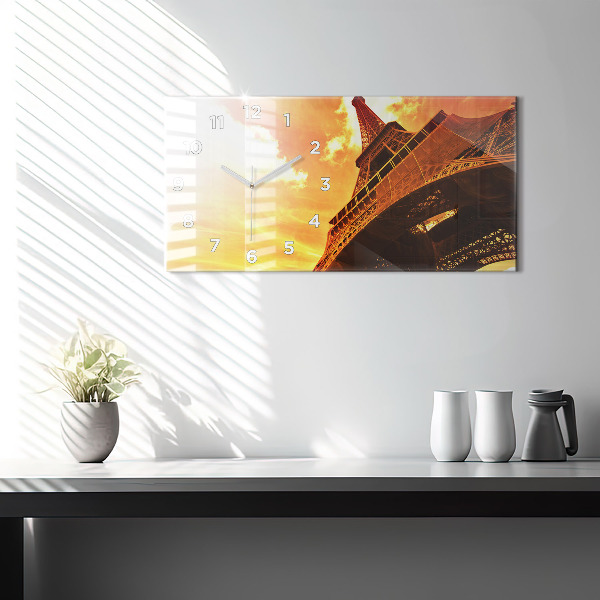 Horizontal wall clock The Eiffel Tower in Paris
