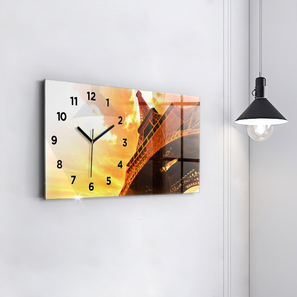 Horizontal wall clock The Eiffel Tower in Paris