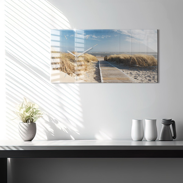 Horizontal wall clock View of the beach