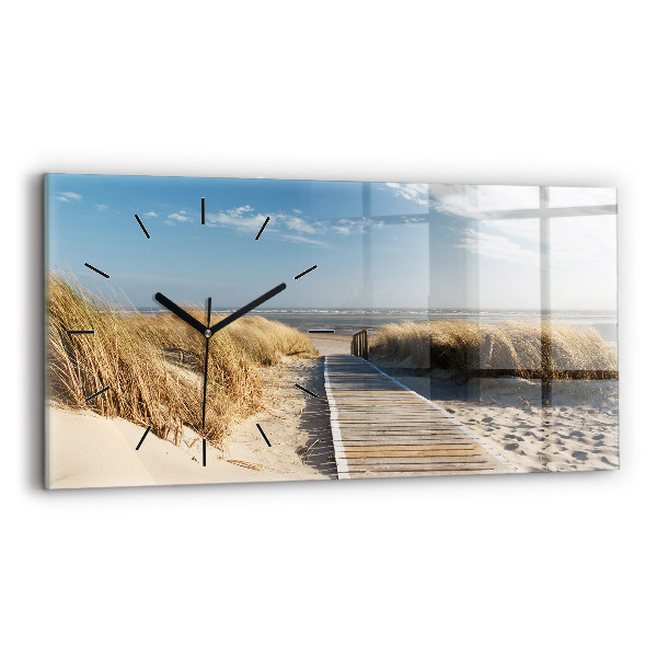 Horizontal wall clock View of the beach