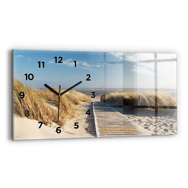 Horizontal wall clock View of the beach