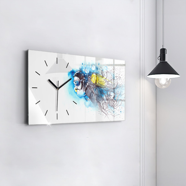 Horizontal wall clock Underwater fish life