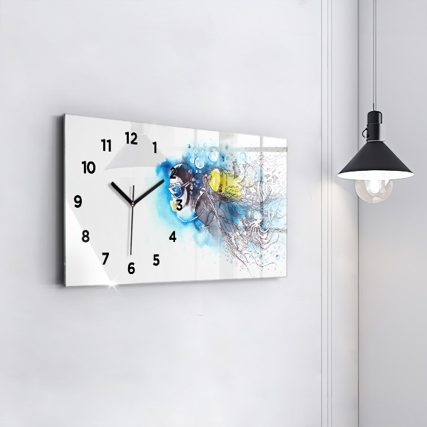 Horizontal wall clock Underwater fish life