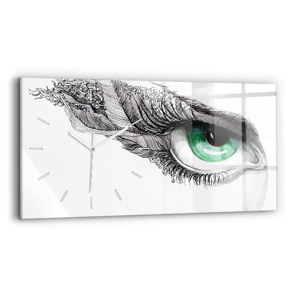 Horizontal wall clock Abstraction of the human eye