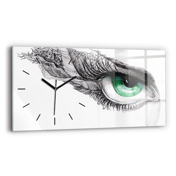 Horizontal wall clock Abstraction of the human eye