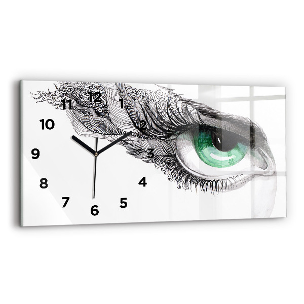 Horizontal wall clock Abstraction of the human eye