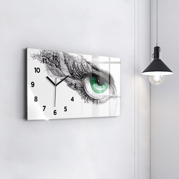 Horizontal wall clock Abstraction of the human eye