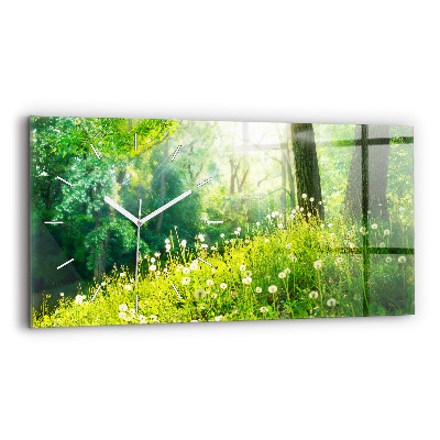 Horizontal wall clock Spring nature