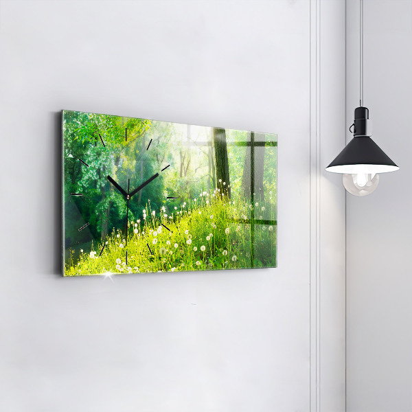 Horizontal wall clock Spring nature