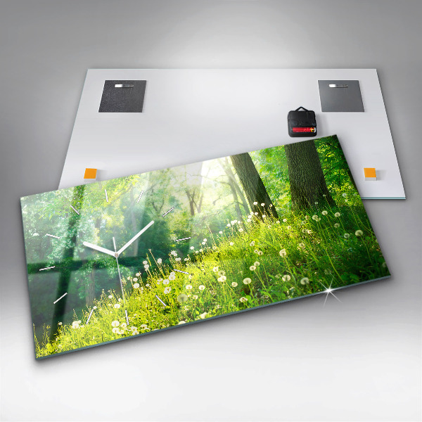 Horizontal wall clock Spring nature