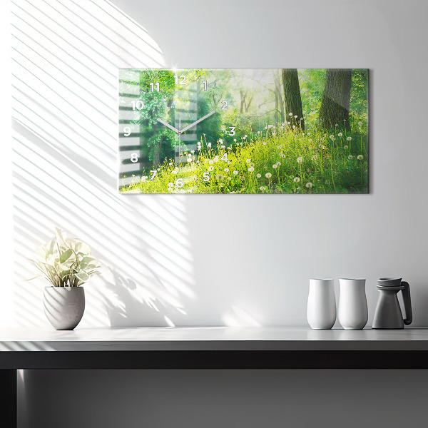 Horizontal wall clock Spring nature