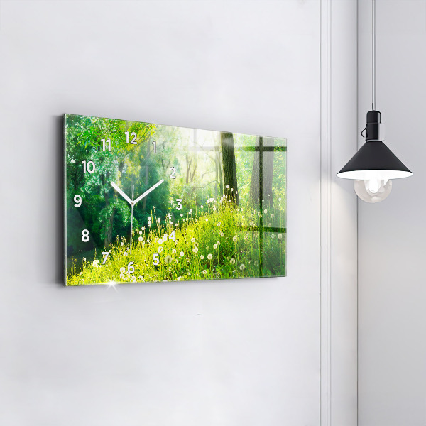 Horizontal wall clock Spring nature