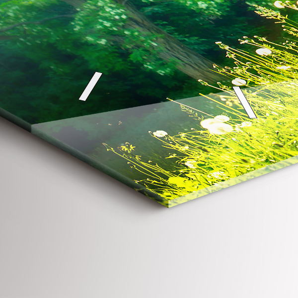 Horizontal wall clock Spring nature