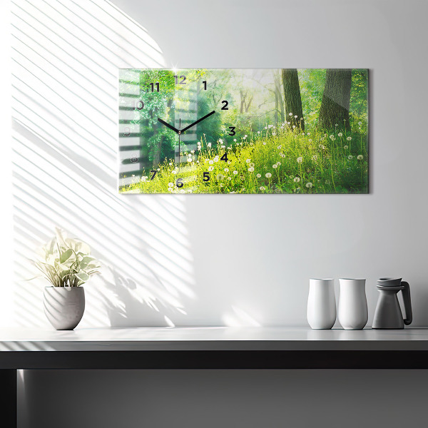 Horizontal wall clock Spring nature