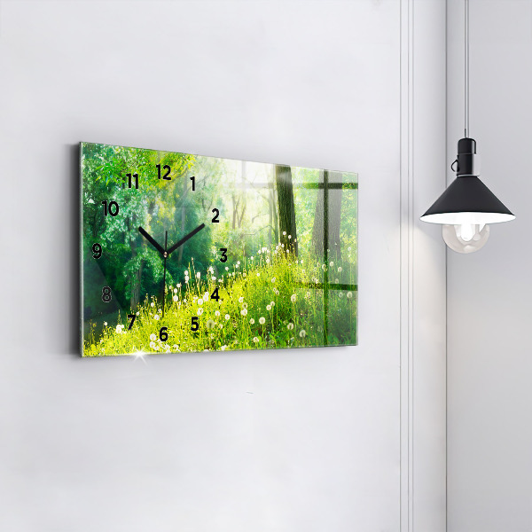 Horizontal wall clock Spring nature