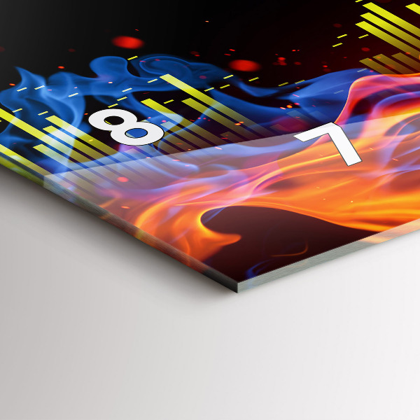 Horizontal wall clock Headphones and sound waves