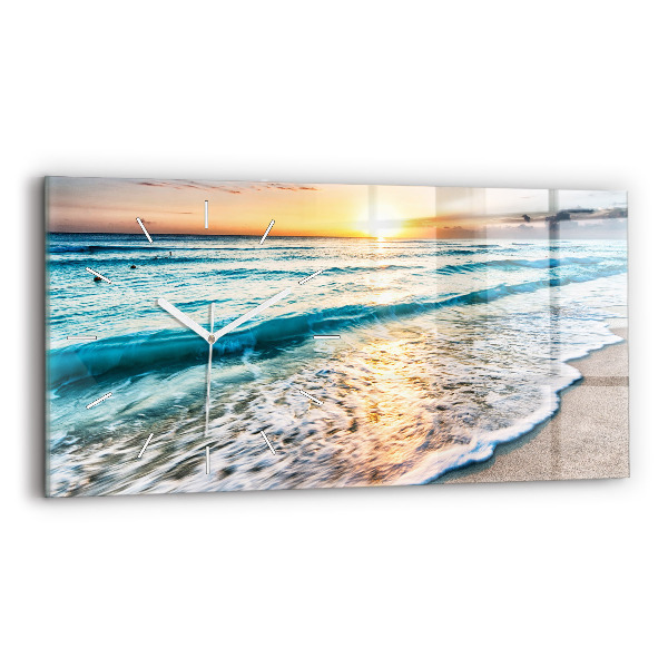 Horizontal wall clock Beach, sea and sand