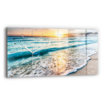 Horizontal wall clock Beach, sea and sand