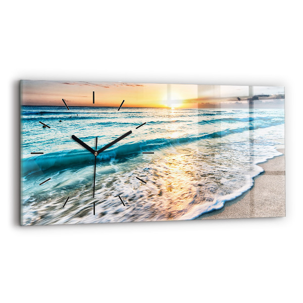 Horizontal wall clock Beach, sea and sand