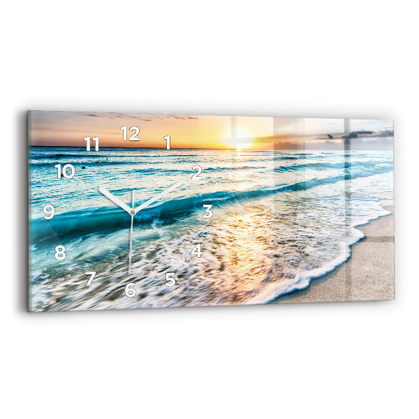 Horizontal wall clock Beach, sea and sand