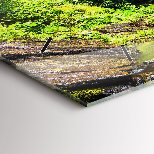 Horizontal wall clock Waterfall forest