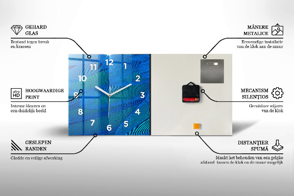 Horizontal wall clock Red heel