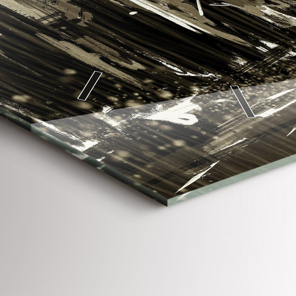 Horizontal wall clock Woman on a rainy night