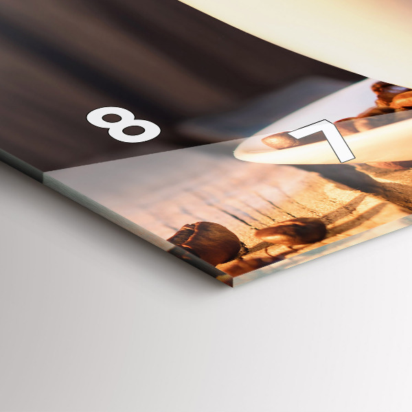 Horizontal wall clock A cup of coffee