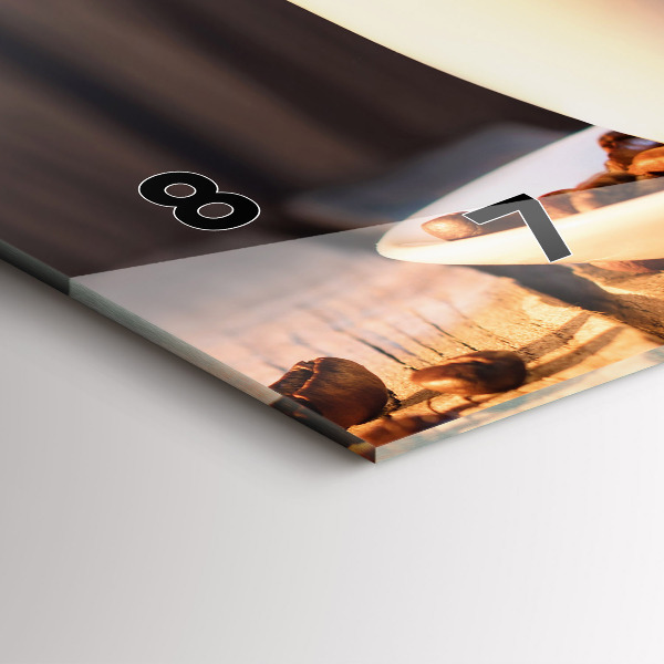 Horizontal wall clock A cup of coffee