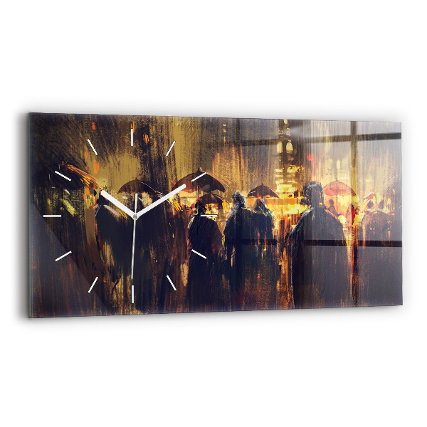 Horizontal wall clock Impressionism in art Market Square