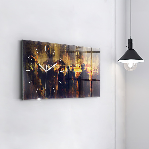 Horizontal wall clock Impressionism in art Market Square