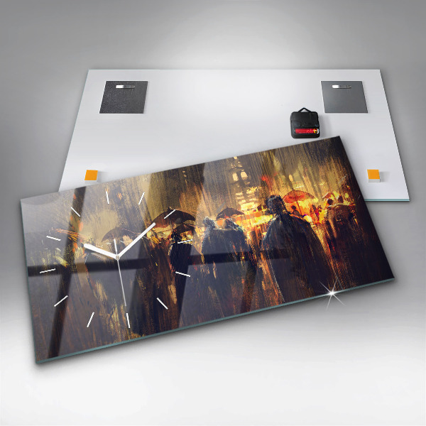 Horizontal wall clock Impressionism in art Market Square