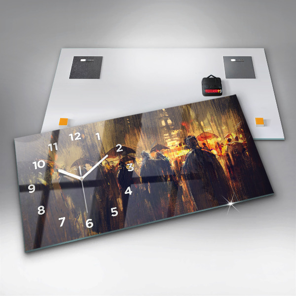 Horizontal wall clock Impressionism in art Market Square