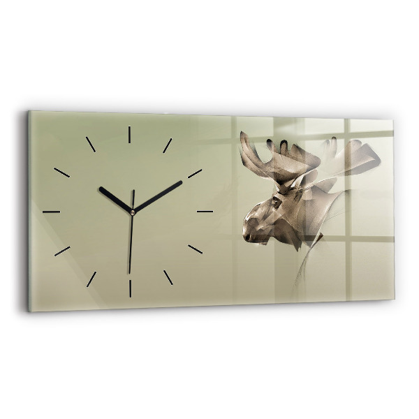 Horizontal wall clock Graphic moose