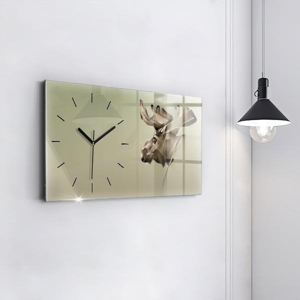 Horizontal wall clock Graphic moose