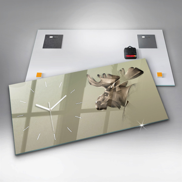 Horizontal wall clock Graphic moose