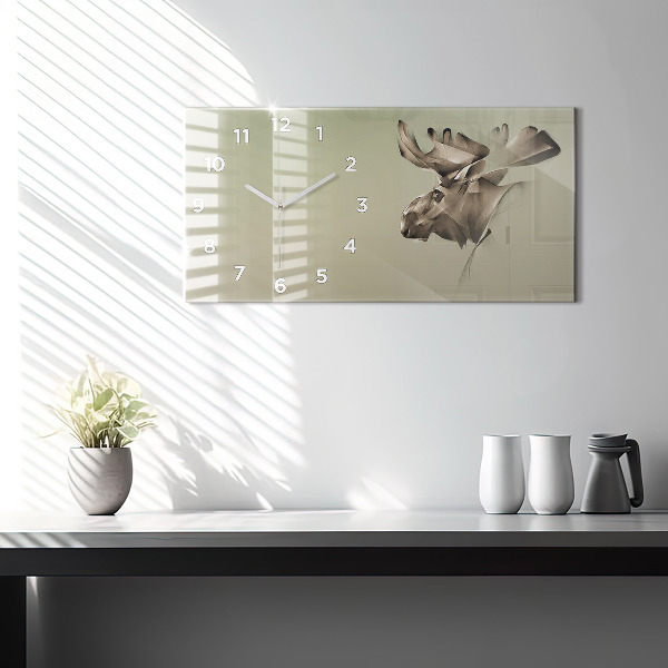 Horizontal wall clock Graphic moose