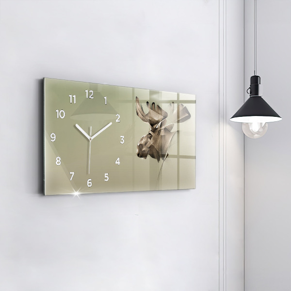 Horizontal wall clock Graphic moose